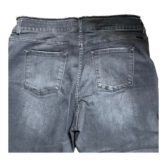 KanCan Skinny High Rise Frayed Waist Black‎ Jean Size 20 - Picture 6 of 9